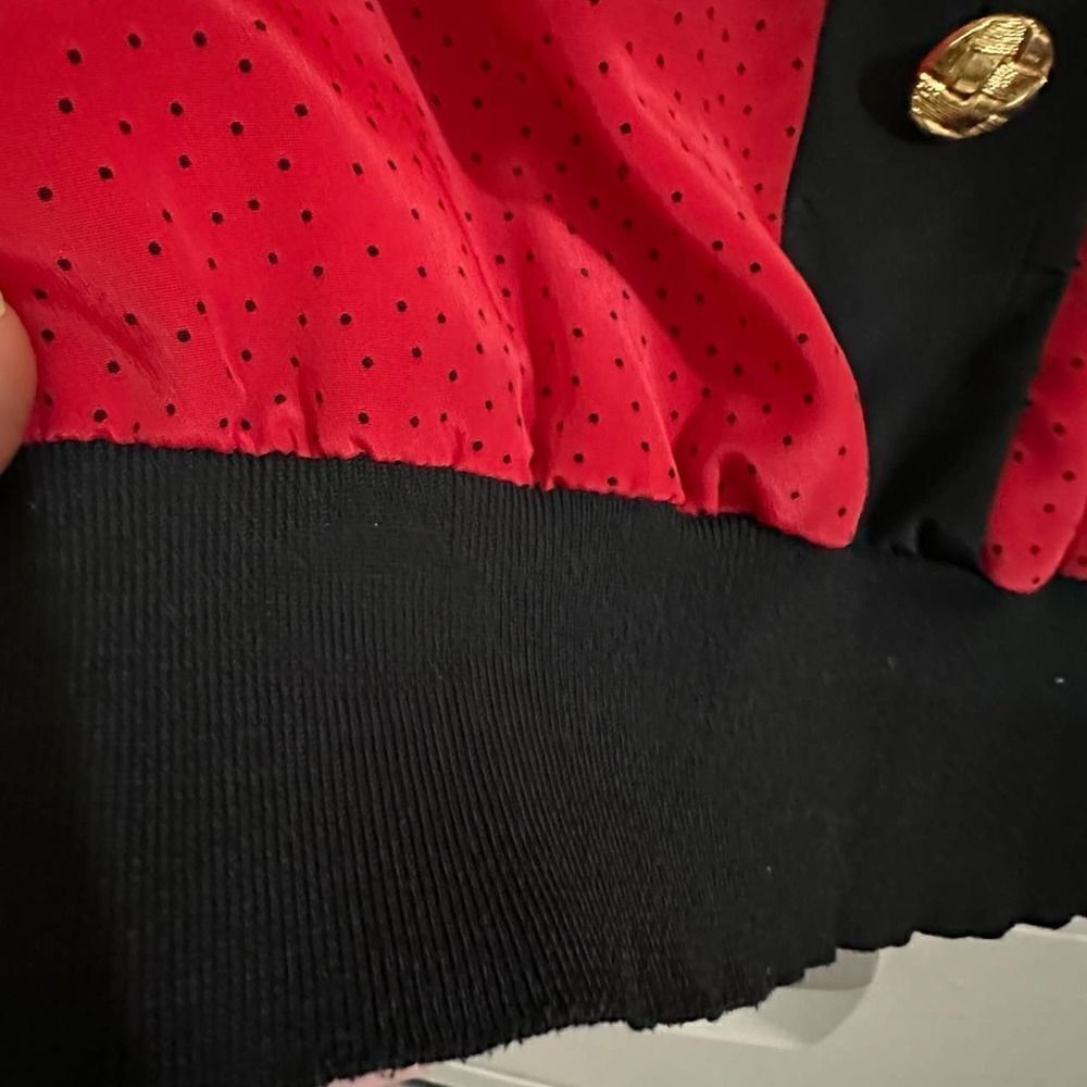 Vintage Andrea Gayle Two Piece Red & Black Dotted Skirt Set - Picture 15 of 16